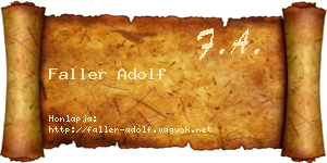 Faller Adolf névjegykártya